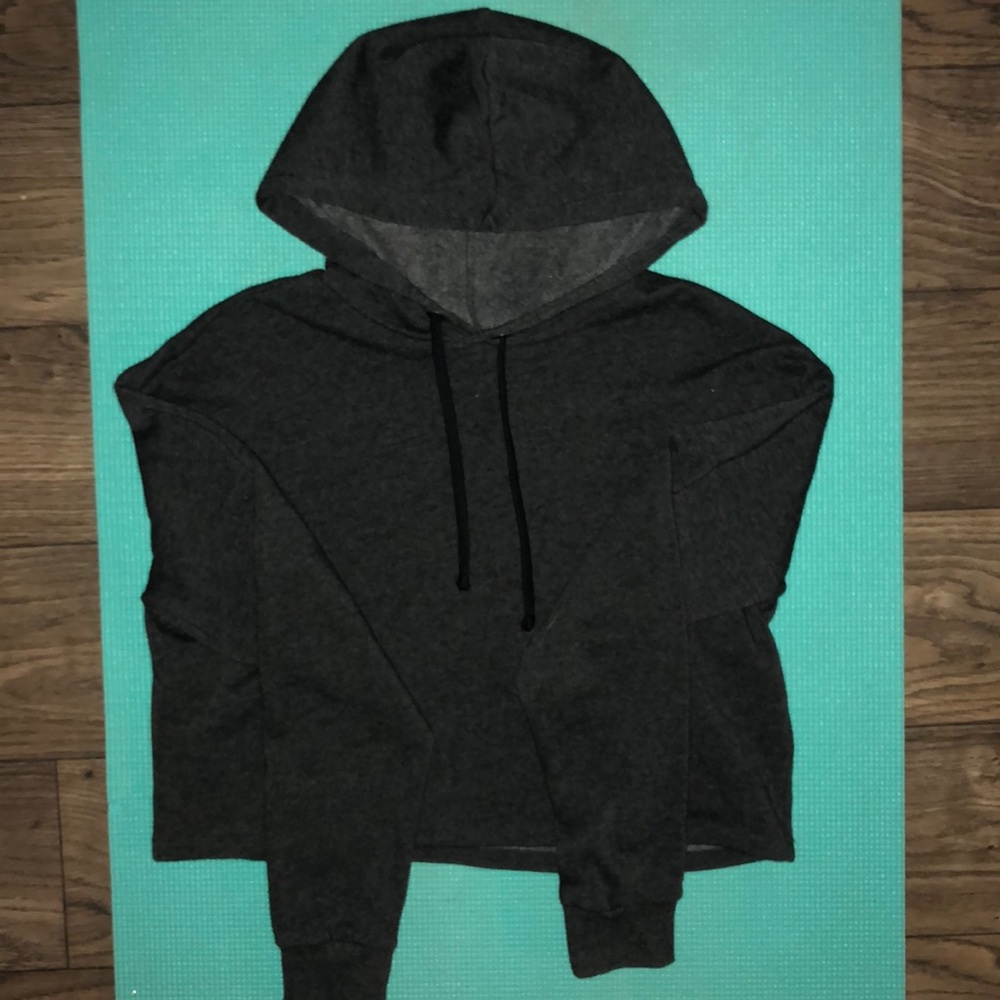 H&M Dark gray cropped hoodie